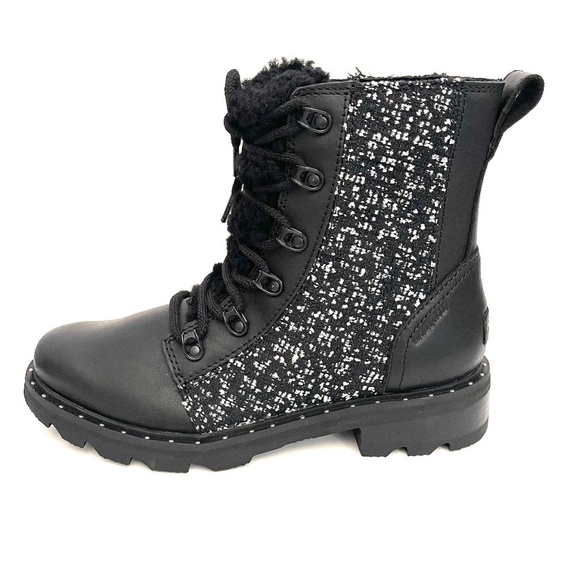 NEW Sorel Black Lennox Lace Cozy Waterproof Boots US 8 - Picture 1 of 11